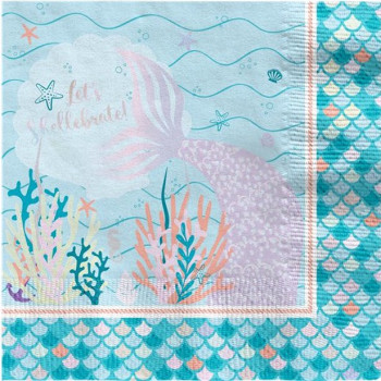 Tovaglioli di compleanno Sirena - Bellefete.ch - Svizzera - Decorazioni per feste Sirena
