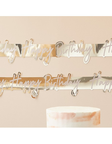 Gold Geburtstagsbanner „Happy Birthday“ – Partydekoration | BelleFete.ch