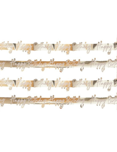 Goldene „Happy Birthday“-Girlande | Partydekoration | BelleFete.ch