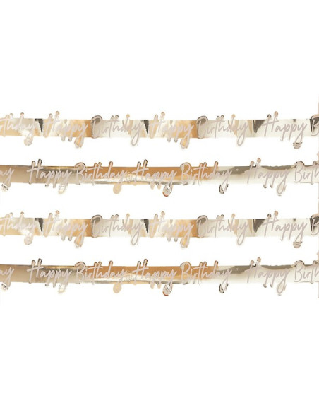 Striscione dorato con la scritta "Buon compleanno" | Decorazione per feste | BelleFete.ch