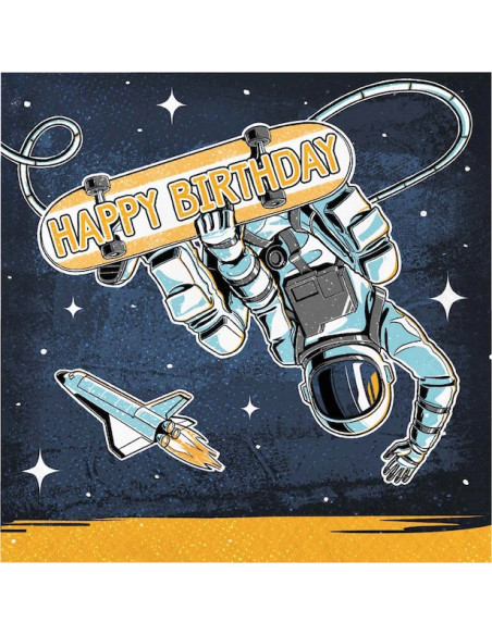 Tovaglioli di compleanno del pattinatore spaziale