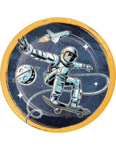 Piatti di compleanno Space Skater - Bellefete.ch - Svizzera - Decorazioni per feste Espace