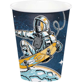 Bicchieri di compleanno Espace Skater – Astronauta skate nello spazio – Negozio svizzero BelleFete.ch