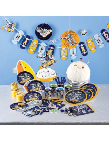 Bicchieri di compleanno a tema Skater Space – Stoviglie per bambini | BelleFete.ch Svizzera
