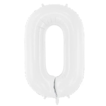 Aluminium Ballon Chiffre "0" Weiß - Dekorative Zahlen zum Geburtstag - Bellefete.ch