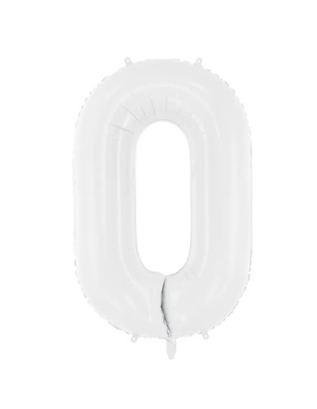 Palloncino in alluminio Cifra "0" Bianco - Numeri decorativi per compleanno - Bellefete.ch