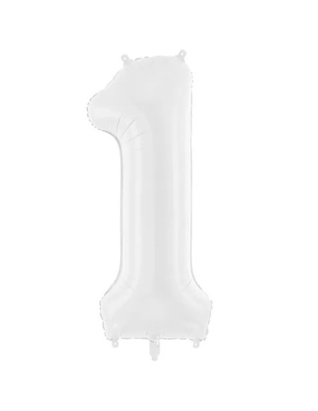 Aluminium Ballon Chiffre "1" Weiß - Dekorative Zahlen zum Geburtstag - Bellefete.ch