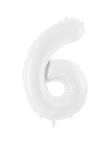 Aluminium Ballon Nummer "6" Weiß - Dekorative Zahlen zum Geburtstag - Bellefete.ch Aluminium Ballon Nummer "6" Weiß - Dekorative Zahlen zum Geburtstag - Bellefete.ch