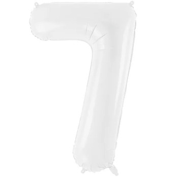 Aluminium Ballon Chiffre "7" Weiß - Dekorative Zahlen zum Geburtstag - Bellefete.ch