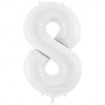 Palloncino foil Numero “8” Bianco
