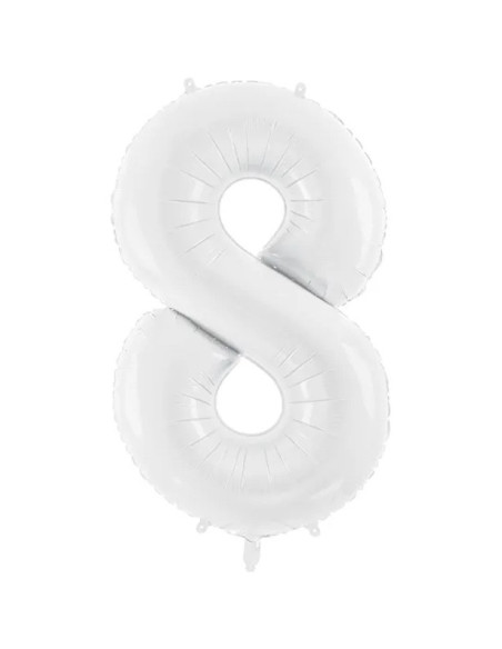 Palloncino in alluminio Cifra "8" Bianco - Numeri decorativi per compleanno - Bellefete.ch