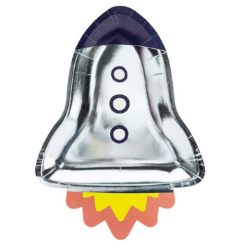 Raketenförmige Teller - Geburtstag Geschirr Baby Thema Raum - Schweizer Shop BelleFete.ch