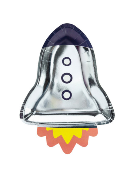 Raketenförmige Teller - Geburtstag Geschirr Baby Thema Raum - Schweizer Shop BelleFete.ch