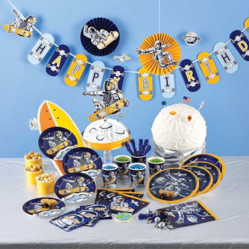 Skater-Weltraum-Servietten – Kinderparty-Geschirr | BelleFete.ch 2