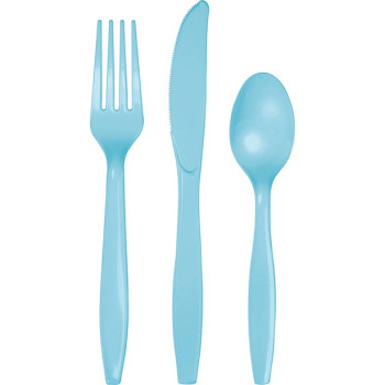 Posate in Plastica Azzurra - Bellefete.ch - Svizzera - Stoviglie usa e getta - Posate 8 persone