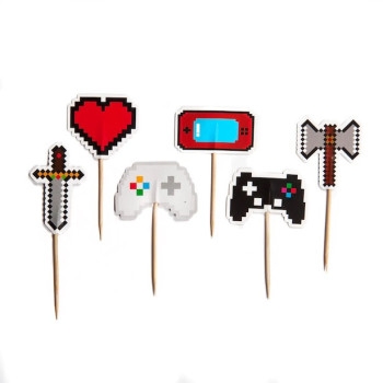 Picchi per cupcake Videogiochi - Decorazione per feste per bambini - Bellefete.ch - Svizzera