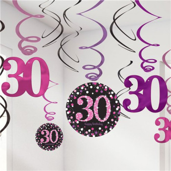 Decorazioni per feste 30 anni Rosa "Buon compleanno" - decorazione compleanno per adulti | BelleFete.ch