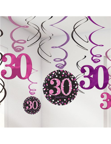 Partydekorationen 30 Jahre Rosa „Happy Birthday“ - Geburtstagsdekoration für Erwachsene | BelleFete.ch