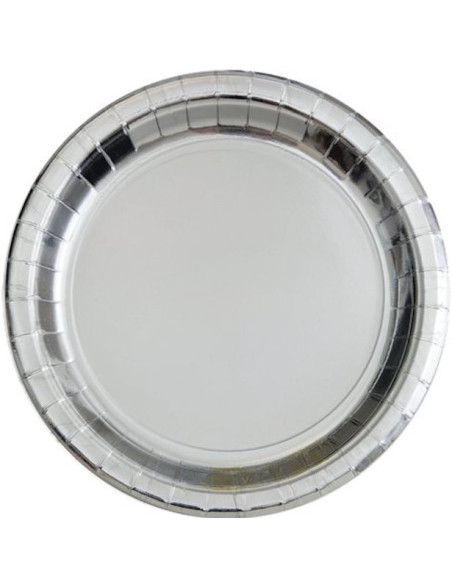 Piatti da dessert in carta metallica argentata - Decorazione della tavola di festa - Bellefete.ch