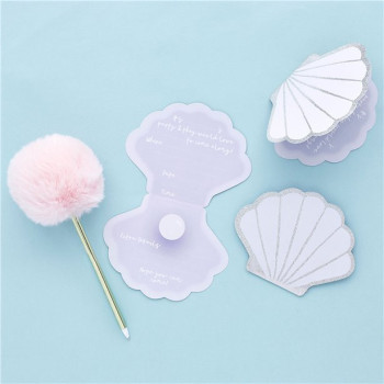 10 biglietti d'invito di compleanno a forma di conchiglia - Compleanno Sirena - Bellefete.ch 2