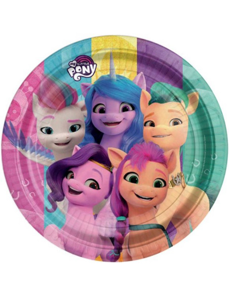 Piatti di compleanno My Little Pony per bambini, motivi colorati e unicorno