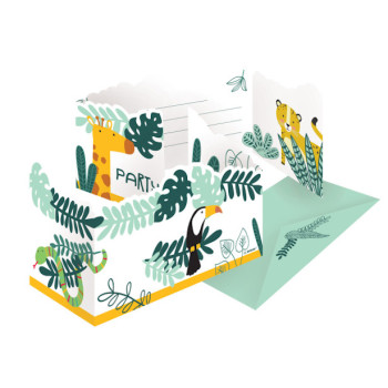 Cartes d'invitation Animaux de Safari - Anniversaire enfants - Bellefete.ch - Suisse