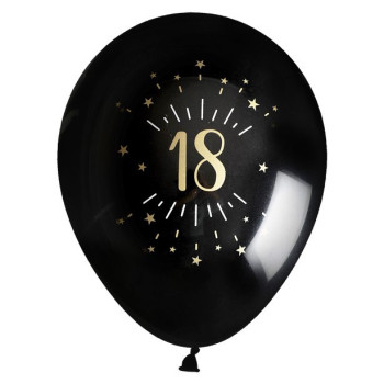 Palloncini di compleanno 18 anni neri e oro - decorazione di compleanno | BelleFete.ch 2