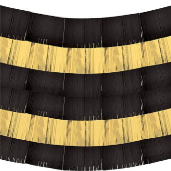 Hintergrund mit Fransen Schwarz und Gold – Partydekoration | BelleFete.ch