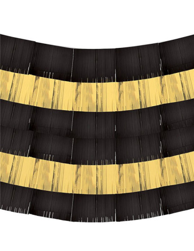 Sfondo con frange Nero e Oro – decorazione festa | BelleFete.ch