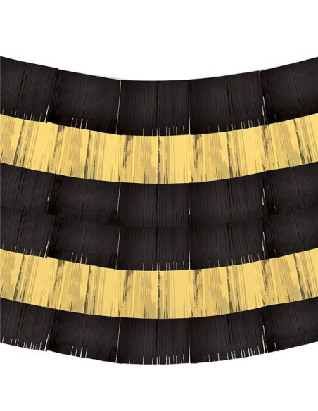 Hintergrund mit Fransen Schwarz und Gold – Partydekoration | BelleFete.ch