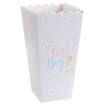 Popcorn-Boxen Baby Shower Mädchen oder Junge - Gender Reveal - Offenbarungsparty - Bellefete.ch