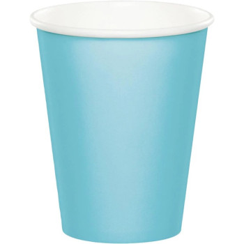 Gobelets bleu clair en carton - Bellefete.ch - Suisse - Vaisselle jetable couleur bleu clair