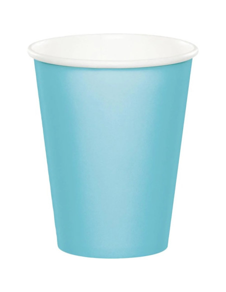 Gobelets bleu clair en carton - Bellefete.ch - Suisse - Vaisselle jetable couleur bleu clair