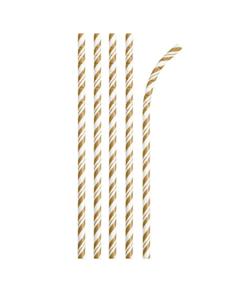 Strohhalme aus vergoldetem Papier mit ECO-FLEX-Technologie - Partydekoration - Einweggeschirr - Bellefete.ch - Schweiz