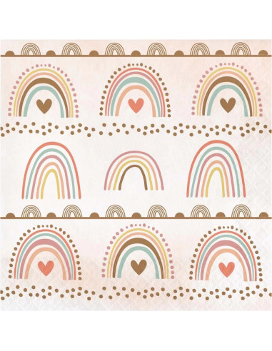 Serviettes "Boho Rainbow" - Décoration d'anniversaire - Bellefete.ch - Suisse