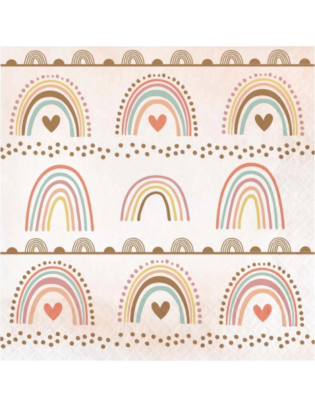 Serviettes "Boho Rainbow" - Décoration d'anniversaire - Bellefete.ch - Suisse