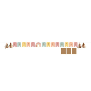 Partygirlande aus Papier "Boho Rainbow" - Bohème Partydekoration - Bellefete.ch