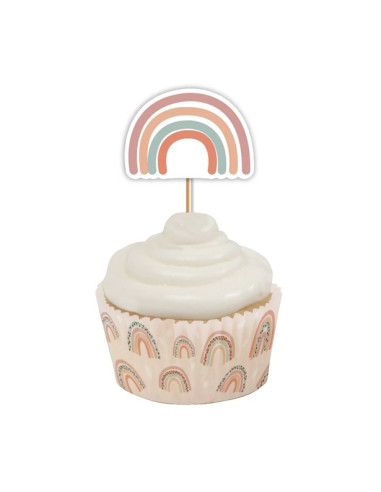 Decorazioni per torte in stile boho arcobaleno, 12 pezzi | BelleFete.ch