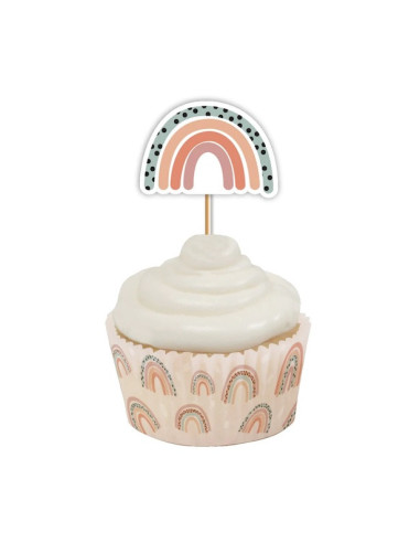 Décorations de gâteau arc-en-ciel bohème, 12 pièces | BelleFete.ch