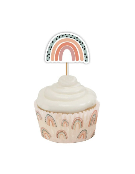 Decorazioni per torte in stile boho arcobaleno, 12 pezzi | BelleFete.ch