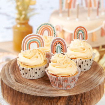 Cupcake-Formen "Boho Rainbow" - Böhmische Dekoration für Partytorten - Bellefete.ch 2
