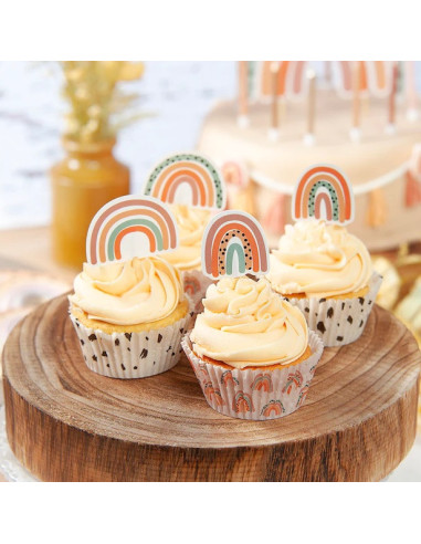 Moules à cupcakes "Boho Rainbow" - Déco Bohème pour Gâteaux