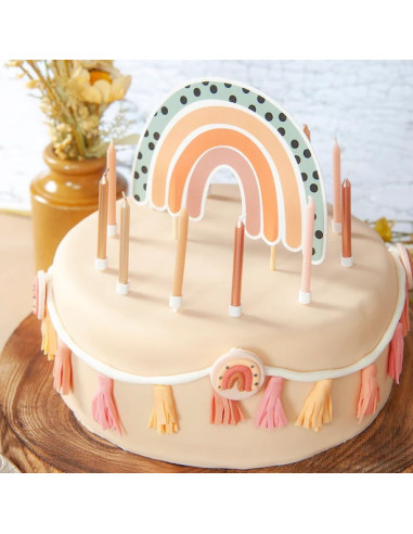 Cake Topper "Boho Rainbow" - Decorazione arcobaleno bohémien