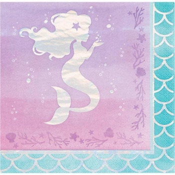 16 Asciugamani di compleanno Mermaid Mermaid - Festa a tema Sirenetta - Bellefete.ch - Più di 50 Temi di Festa per Bambini