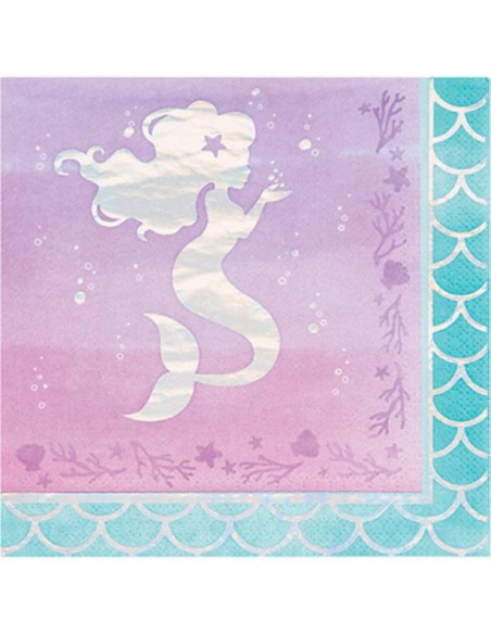 16 Asciugamani di compleanno Mermaid Mermaid - Festa a tema Sirenetta - Bellefete.ch - Più di 50 Temi di Festa per Bambini