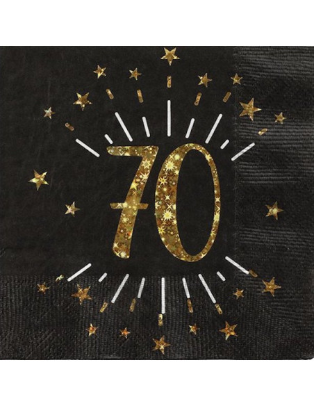 Party-Serviettchen 70 Jahre in Schwarz und Gold - Geburtstagsdekoration 70 Jahre - Bellefete.ch Party-Serviettchen 70 Jahre in Schwarz und Gold - Geburtstagsdekoration 70 Jahre - Bellefete.ch