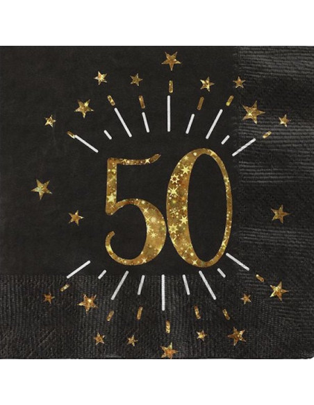 Party-Servietten 50 Jahre in Gold - Tischdekoration für Erwachsene - Bellefete.ch - Schweiz
