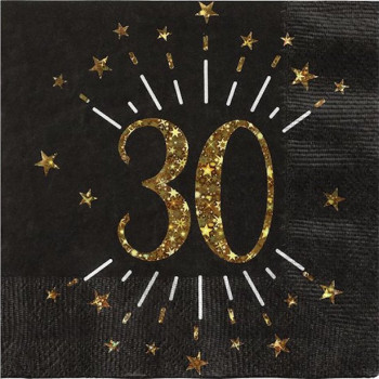 Tovaglioli "30 anni" in Oro - Bellefete.ch - Svizzera - Decorazioni di compleanno 30 anni