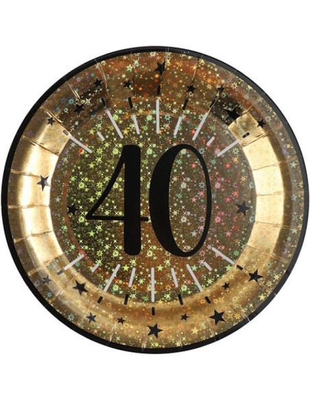 Partyteller 40 Jahre in Schwarz und Gold - Geburtstagsdekoration 40 Jahre - Bellefete.ch