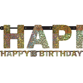 Ghirlanda di compleanno Happy Birthday "18 anni" - Articoli per feste 18 anni - Svizzera